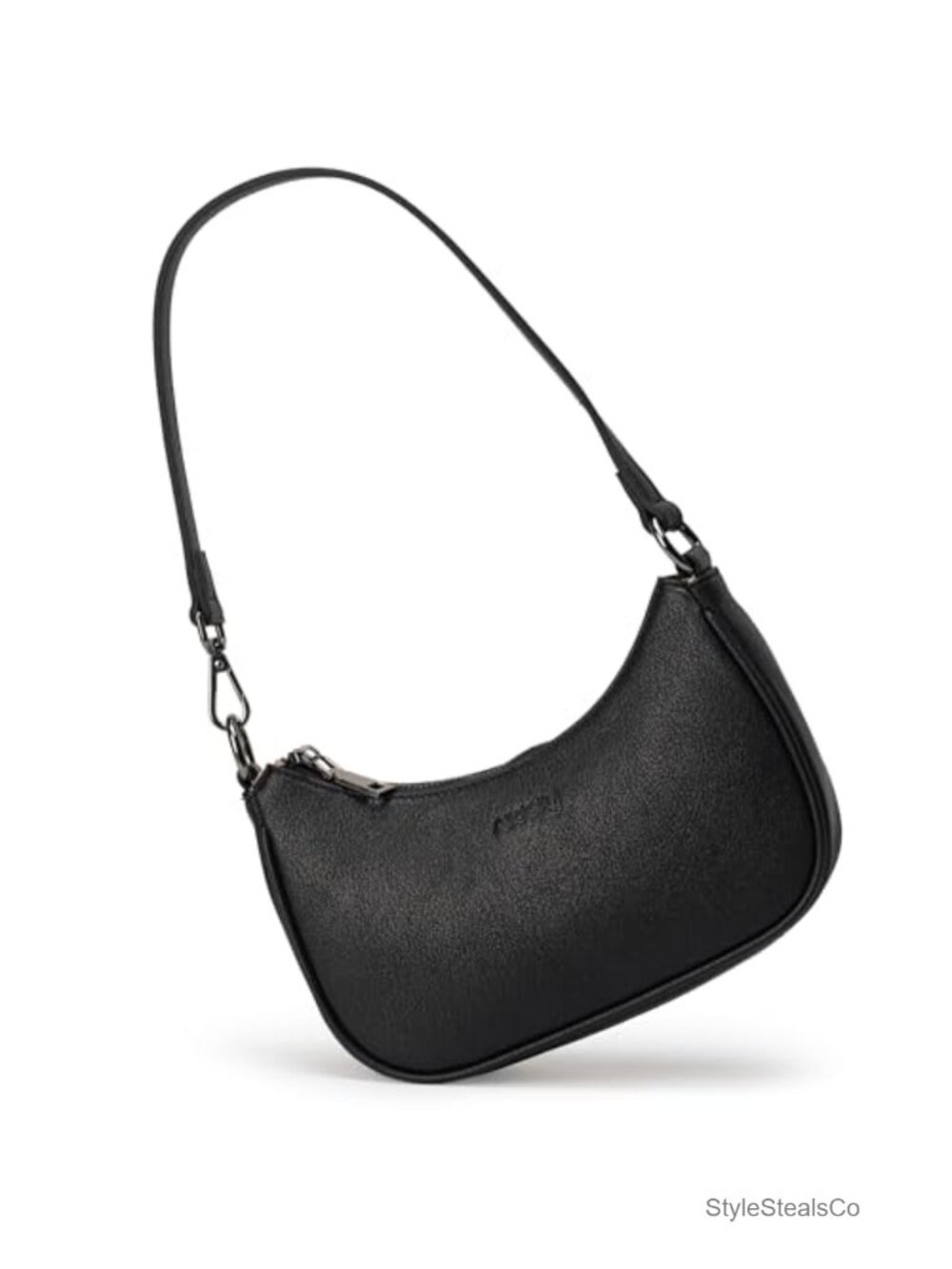 Small Vegan Leather Crescent Hobo Shoulder Bag Mini Purse for Women